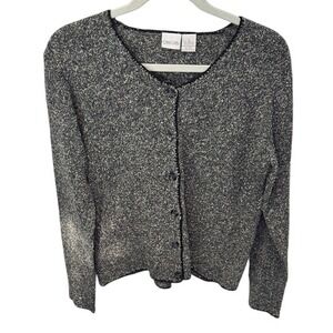 Cherokee Cardigan Sweater‎ Womens Size S Button Front Knit Long Sleeve Gray